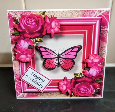 6x6 Art Nouveau Butterflies & flowers 1 by Jackie Odonnell