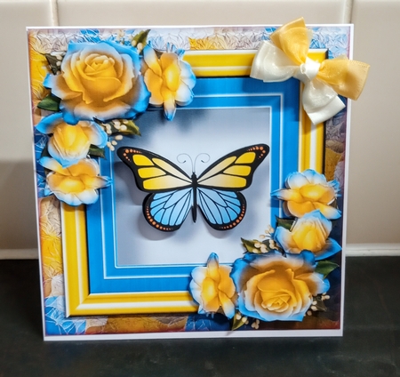 6x6 Art Nouveau Butterflies & flowers 2 by Jackie Odonnell