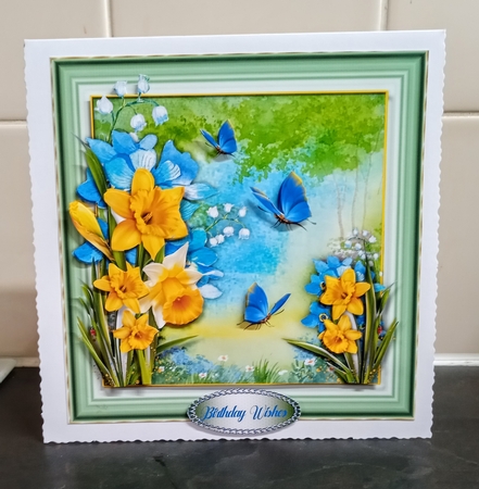 8x8 Mini Kit , Daffodils and Blue Butterflys by Jackie Odonnell