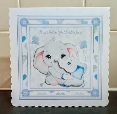 Baby Boy 7x7ins Decoupage Mini Kit by Jackie Odonnell