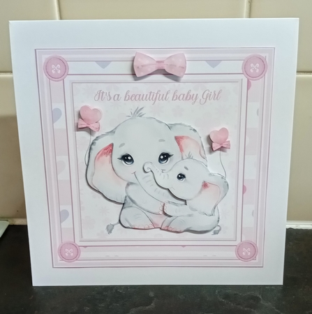 Baby Girl 7x7ins Decoupage Mini Kit by Jackie Odonnell