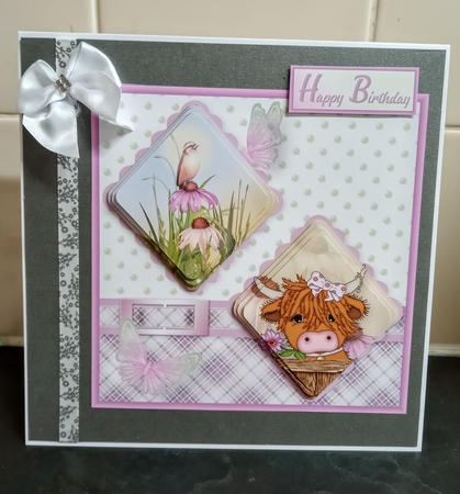 Highland Coo - Double Diamond Card Mini Kit by Jackie Odonnell