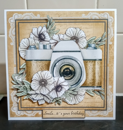 Male Card Vintage Camera & Anemones   Mini Kit by Jackie Odonnell