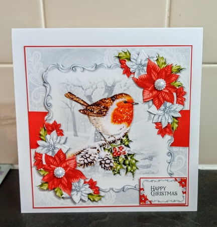 Robin and Poinsettias Bumper Kit 2 by Jackie Odonnell