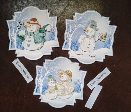 Vintage snow people toppers by Jackie Odonnell