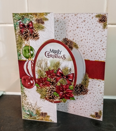 PineConesNeedles Burgundy 5X7 Series -4 by Jackie Odonnell