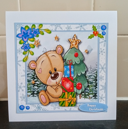7x7 Teddys Christmas Tree by Jackie Odonnell