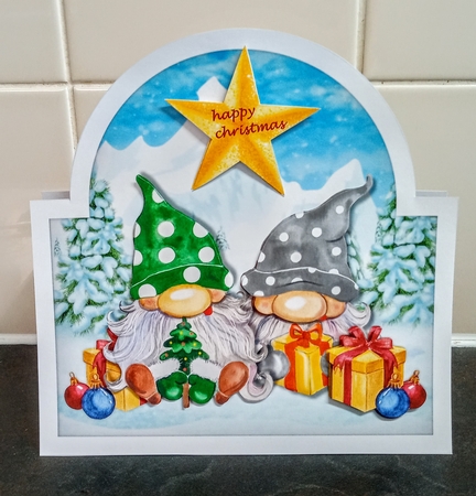 Shaped card Christmas Friends Mini Kit by Jackie Odonnell
