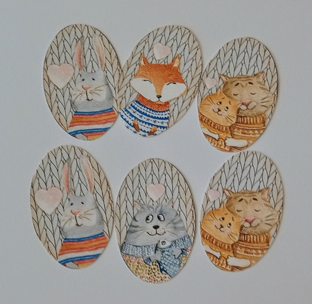 2021- Cozy Cats tags by Jackie Odonnell