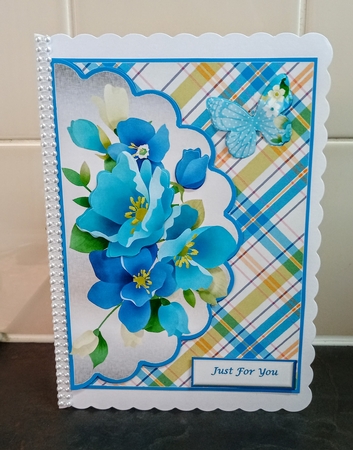 Pretty Blue Floral Envelope Card by Jackie Odonnell