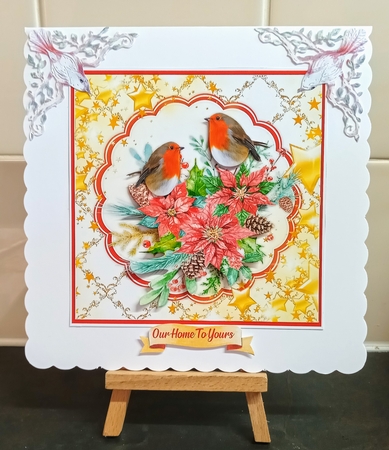 7x7 Mini Kit, Robins on Poinsettias by Jackie Odonnell