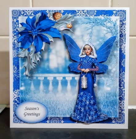 Yule Greetings Winter Faery 3 8x8 by Jackie Odonnell