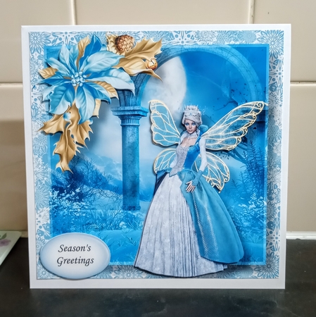 Yule Greetings Winter Faery 2 8x8 by Jackie Odonnell