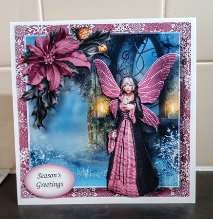 Yule Greetings Winter Faery 8 8x8 by Jackie Odonnell