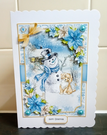 Blue Christmas Snowman Bumper Kit by Jackie Odonnell