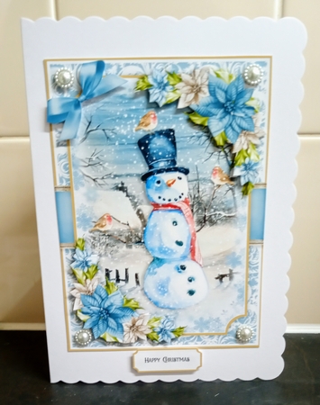 Blue Christmas Snowman Bumper Kit by Jackie Odonnell
