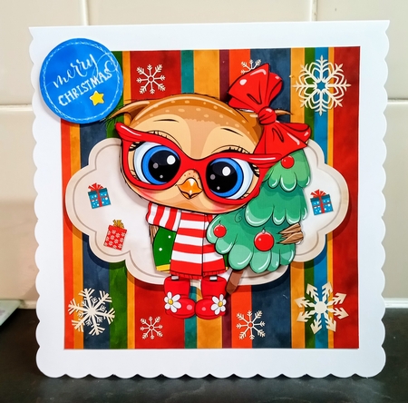 Cute Christmas Owl by Jackie Odonnell