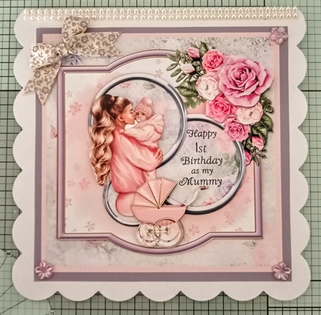 Mummys 1st Birthday Card - Girl by Jackie Odonnell
