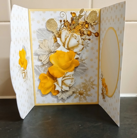 Yellow Christmas Roses - Wrapover Card Mini Kit by Jackie Odonnell