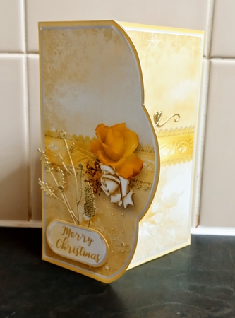 Yellow Christmas Roses - Wrapover Card Mini Kit by Jackie Odonnell