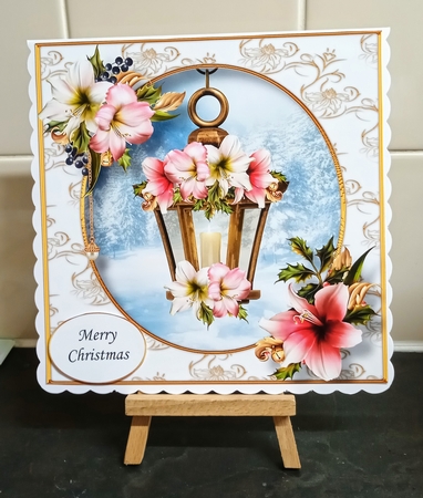 The Christmas Lantern 3 8x8 by Jackie Odonnell