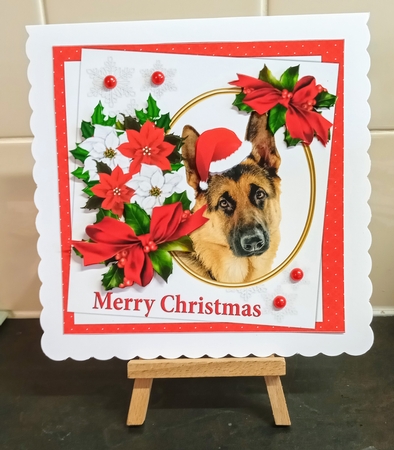 7x7 Germen Shepherd Christmas wishes by Jackie Odonnell