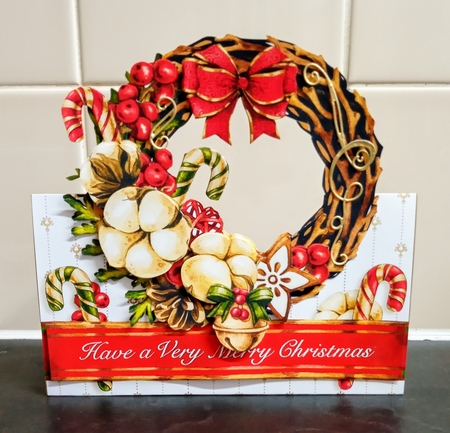 Christmas Holiday Wreath Tent Card-3 by Jackie Odonnell
