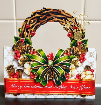 Christmas Holiday Wreath Tent Card-4 by Jackie Odonnell