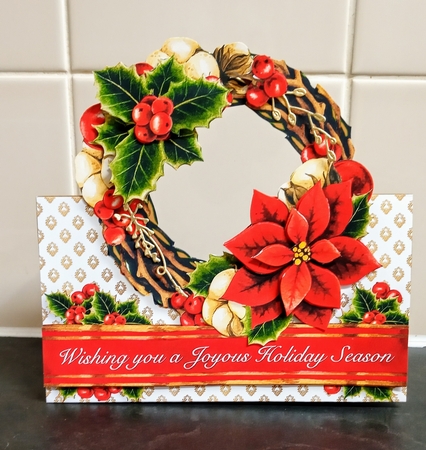 Christmas Holiday Wreath Tent Card-5 by Jackie Odonnell