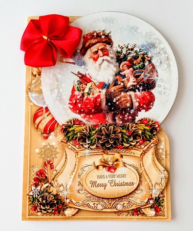 Christmas Santa Globe Shaped CardKit-1 by Jackie Odonnell