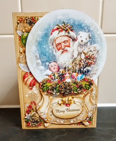 Christmas Santa Globe Shaped CardKit-2 by Jackie Odonnell