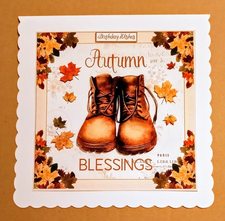 Autumn Blessings Decoupage 7x7ins Topper 1 by Jackie Odonnell