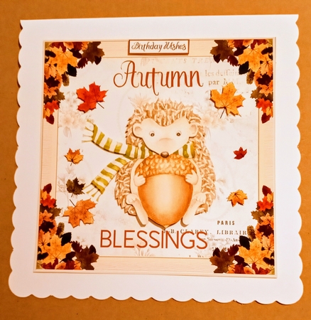 Autumn Blessings Decoupage 7x7ins Topper 4 by Jackie Odonnell