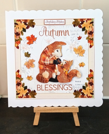 Autumn Blessings Decoupage 7x7ins Topper 6 by Jackie Odonnell