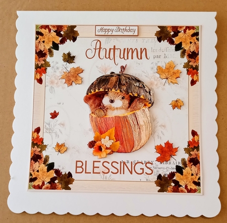 Autumn Blessings Decoupage 7x7ins Topper 9 by Jackie Odonnell