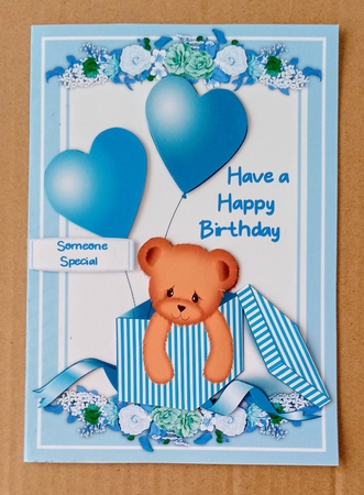 A5 Mini Kit, Happy Birthday Boy Bear by Jackie Odonnell
