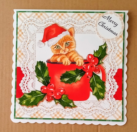 Quick Card  Christmas Kitten by Jackie Odonnell