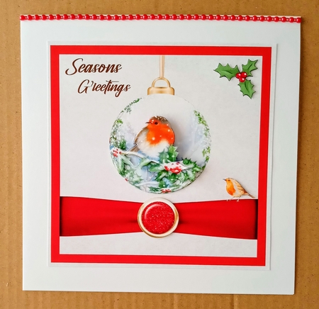 Christmas robin bauble by Jackie Odonnell