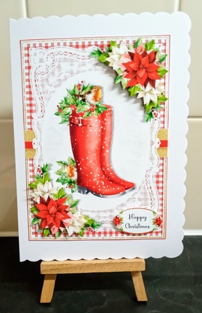 Gingham Christmas Robin Mini Kit 2 by Jackie Odonnell