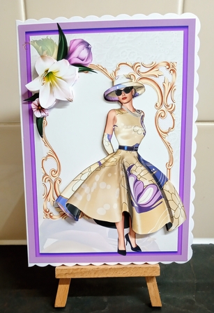 A5 Purple Lady With Flowers Without Wording by Jackie Odonnell