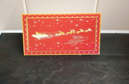 Santas sleigh money wallet (Red). by Jackie Odonnell