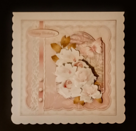 Pink Posy - Lace and Pearls Card Mini Kit by Jackie Odonnell