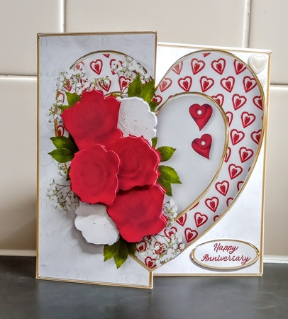 Romantic Roses - Offset Heart Card Mini Kit by Jackie Odonnell