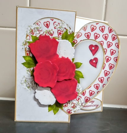 Romantic Roses - Offset Heart Card Mini Kit by Jackie Odonnell