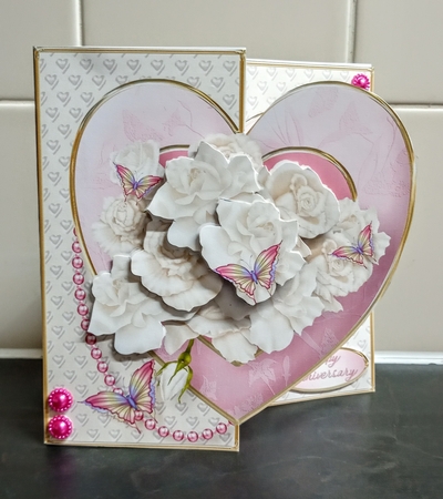 Roses and Butterflies - Offset Heart Card Mini Kit by Jackie Odonnell