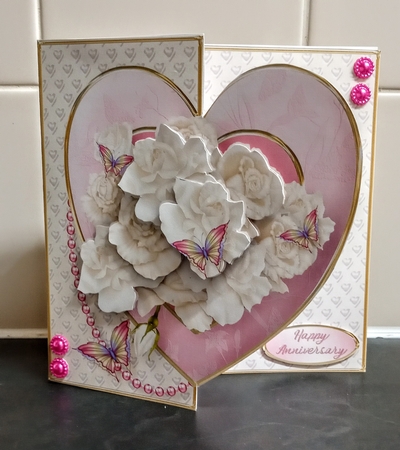 Roses and Butterflies - Offset Heart Card Mini Kit by Jackie Odonnell