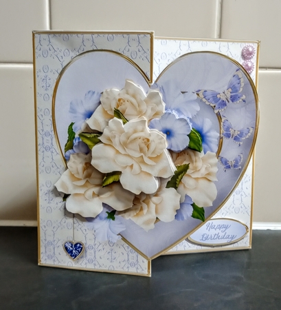 Roses and Petunias - Offset Heart Card Mini Kit by Jackie Odonnell