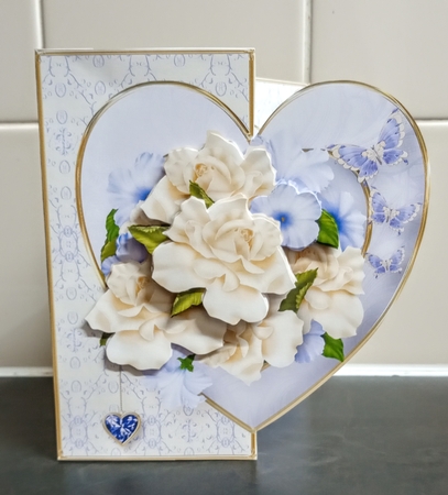 Roses and Petunias - Offset Heart Card Mini Kit by Jackie Odonnell