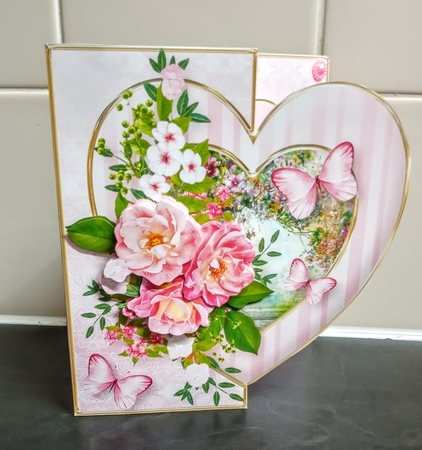 Flower and Butterfly Garden - Offset Heart Card Mini Kit by Jackie Odonnell
