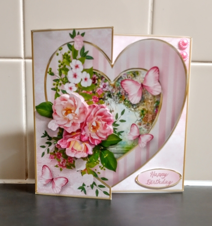 Flower and Butterfly Garden - Offset Heart Card Mini Kit by Jackie Odonnell